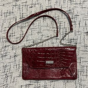 Maroon patent croc leather purse by Nine West